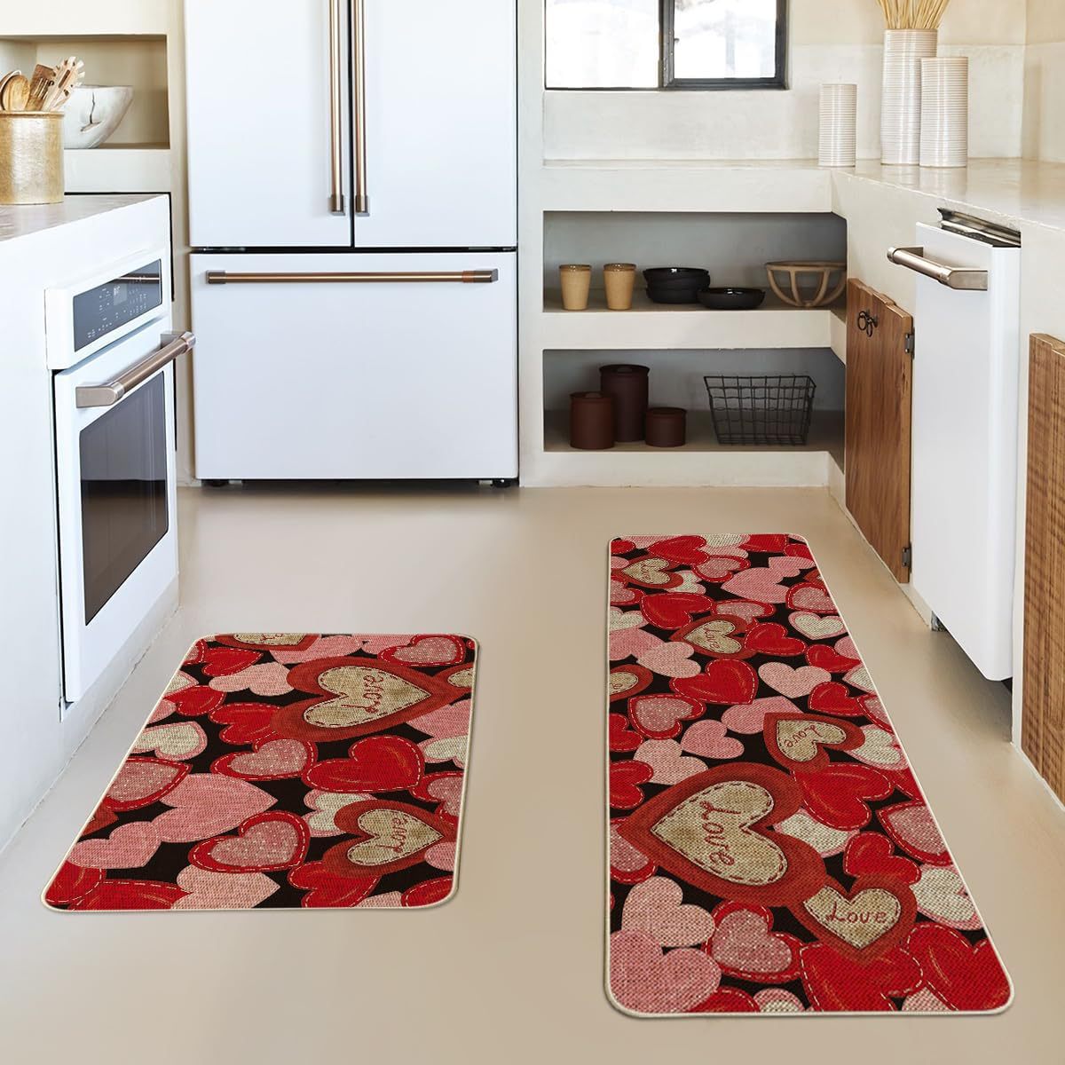 Heart-Themed Kitchen Runner Mat | Thrascher