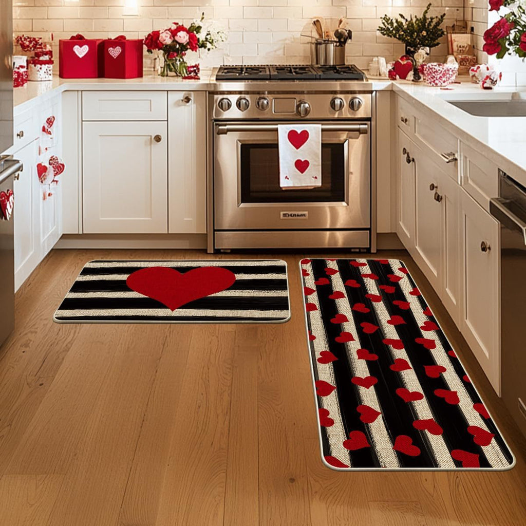 Heart-Themed Kitchen Runner Mat | Thrascher