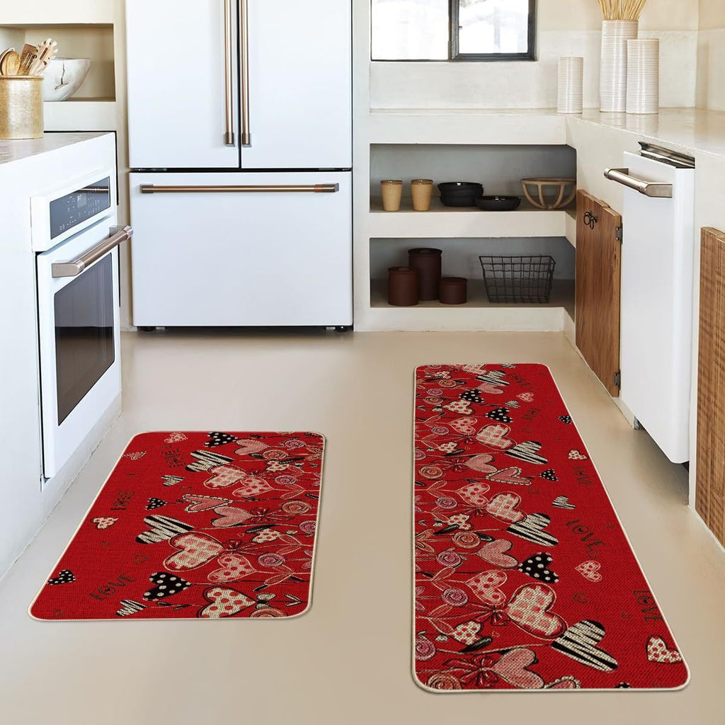 Heart-Themed Kitchen Runner Mat | Thrascher