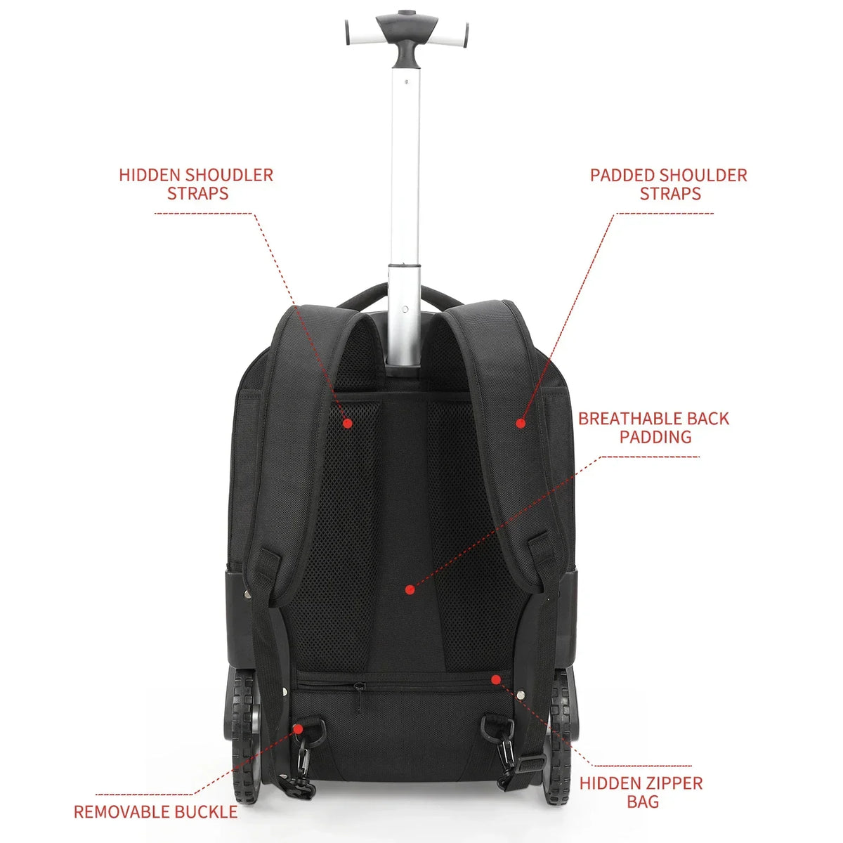 Helsinki Rolling Laptop Backpack Trolley, 17.3-Inch, 30/45 L, view 3