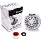 3-Inch Fixed Showerhead with Brass Swivel Joint, ABS Body, Chrome Finish