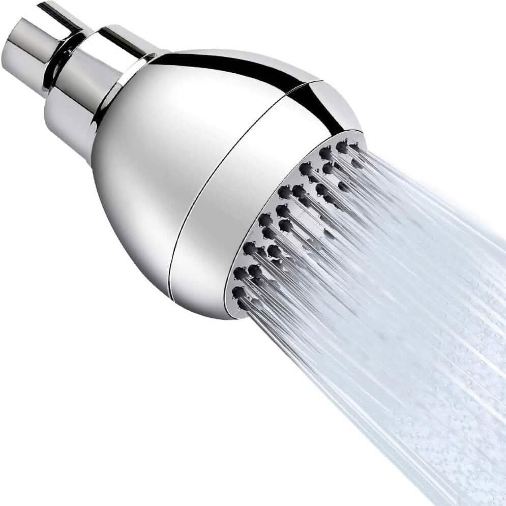 3-Inch Fixed Showerhead with Brass Swivel Joint, ABS Body, Chrome Finish
