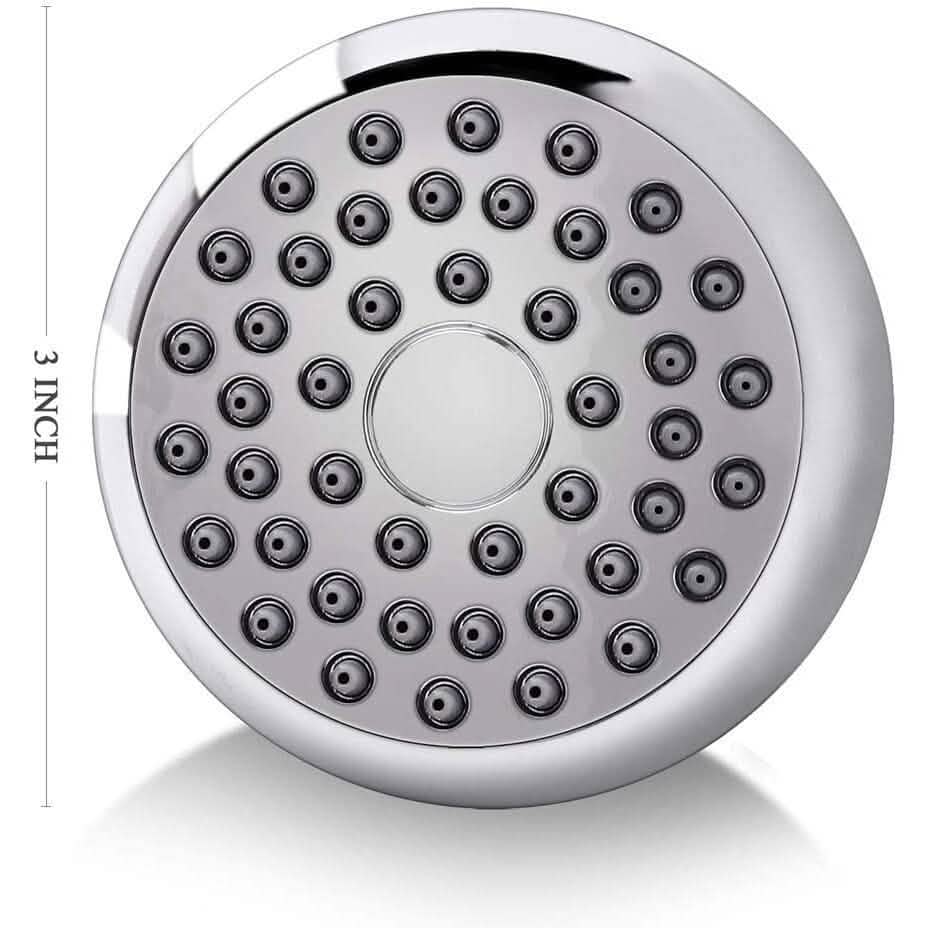 3-Inch Fixed Showerhead with Brass Swivel Joint, ABS Body, Chrome Finish