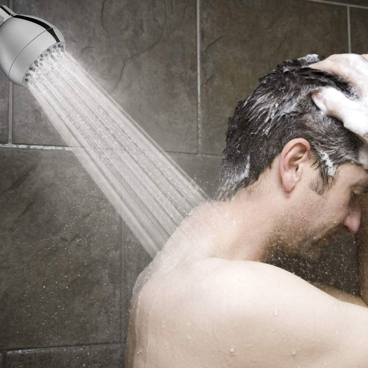3-Inch Fixed Showerhead with Brass Swivel Joint, ABS Body, Chrome Finish