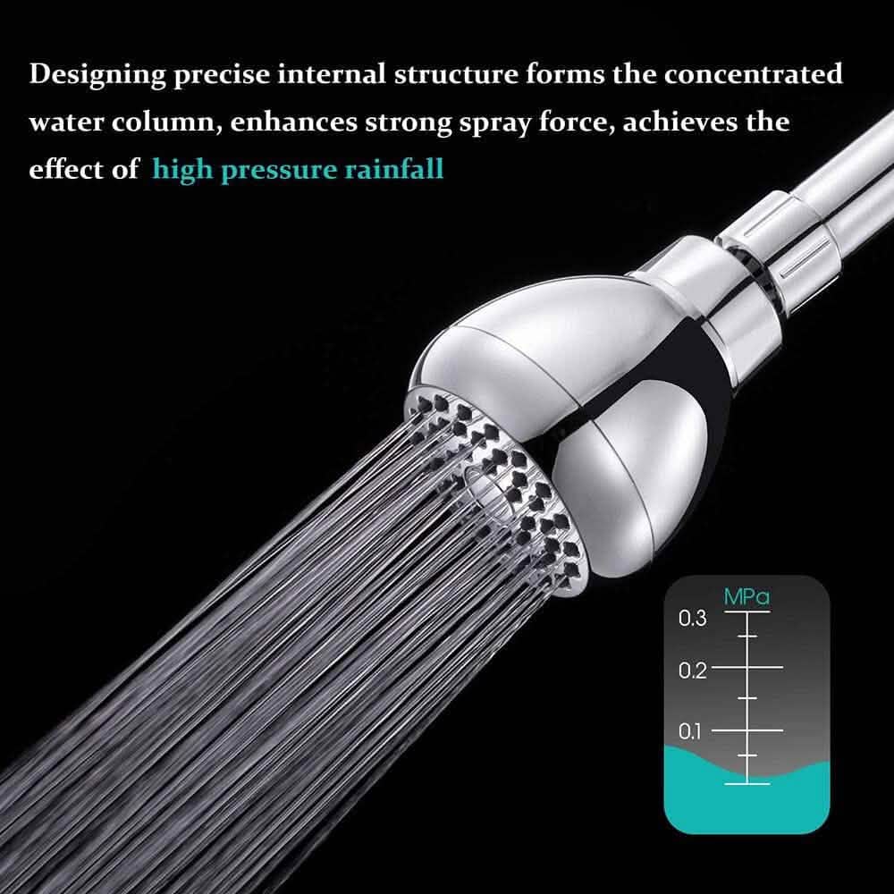 3-Inch Fixed Showerhead with Brass Swivel Joint, ABS Body, Chrome Finish