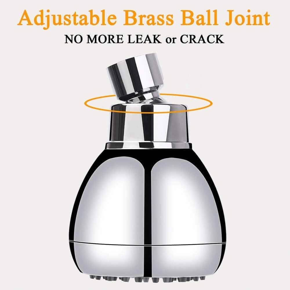 3-Inch Fixed Showerhead with Brass Swivel Joint, ABS Body, Chrome Finish