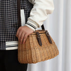 High-Quality Shopping Basket with Leather Handles | Thrascher