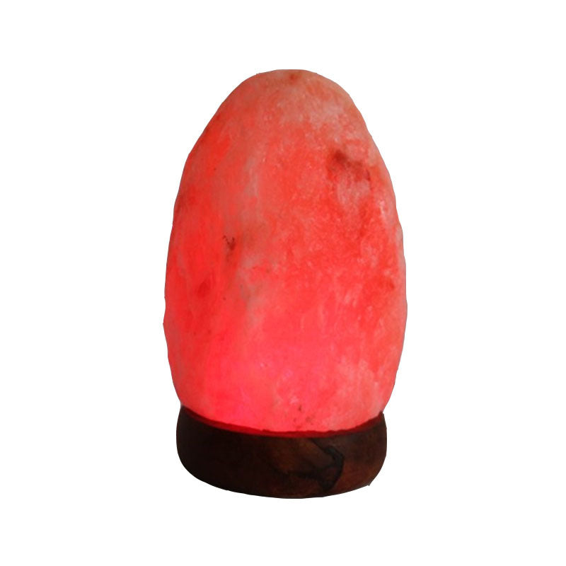 Himalayan Salt Crystal Sphere Lamp with Color Changing LED and Natural Wood Base | Thrascher