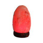 Himalayan Salt Crystal Sphere Lamp with Color Changing LED and Natural Wood Base | Thrascher