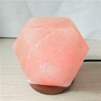 Himalayan Salt Crystal Sphere Lamp with Color Changing LED and Natural Wood Base | Thrascher
