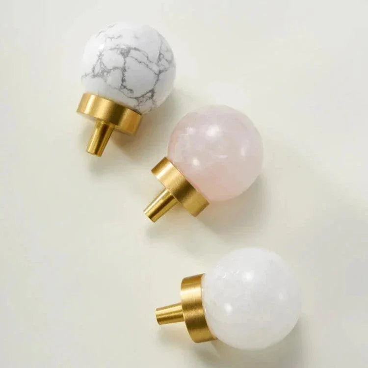 Ilsella Brass Marble Knobs