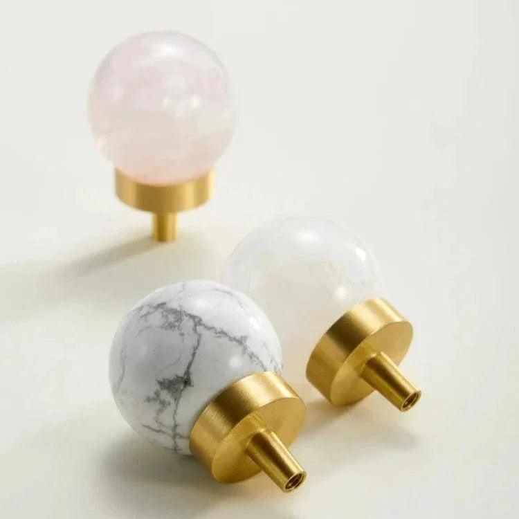 Ilsella Brass Marble Knobs