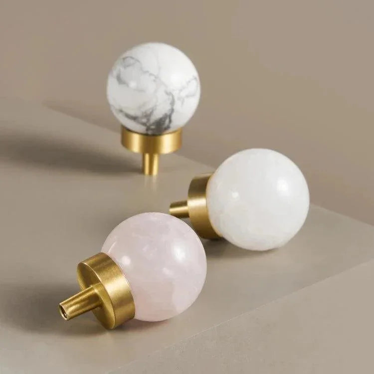 Ilsella Brass Marble Knobs