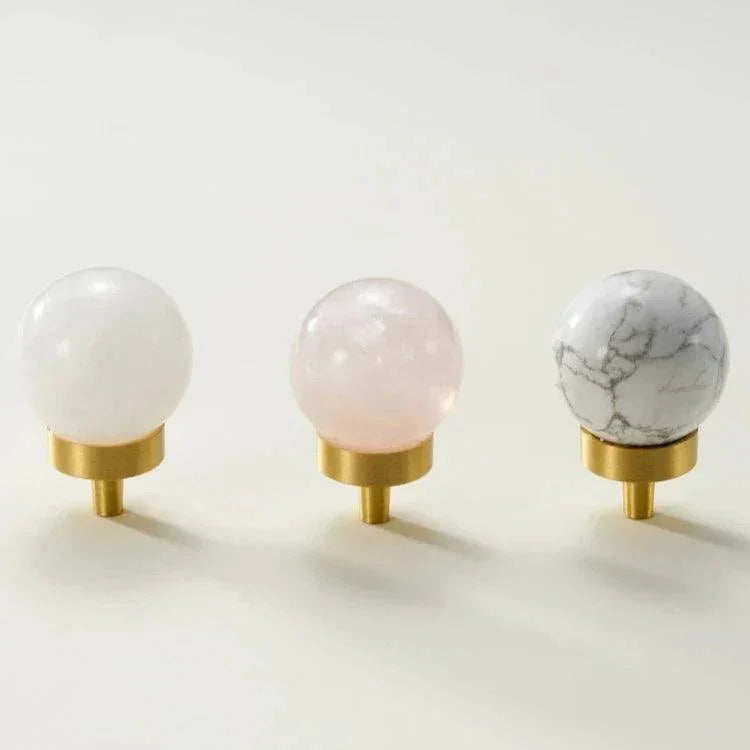Ilsella Brass Marble Knobs