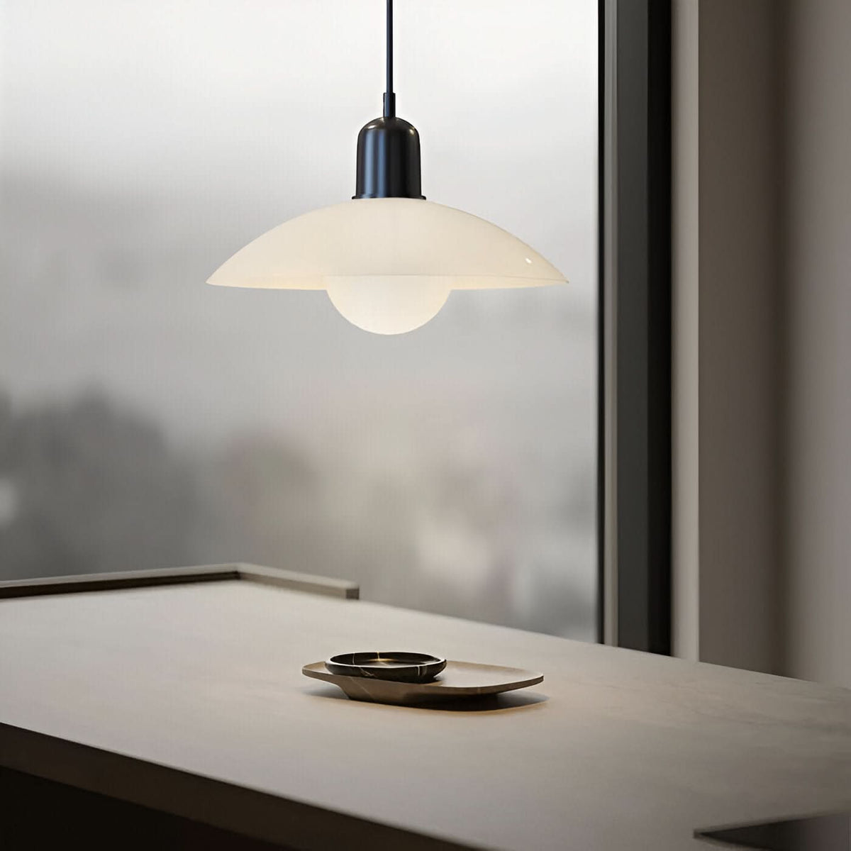 Iron Bauhaus Pendant Light, 1.5m Adjustable Cord, 32cm Shade, view 14