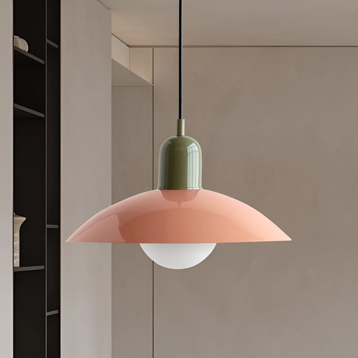 Iron Bauhaus Pendant Light, 1.5m Adjustable Cord, 32cm Shade, view 7