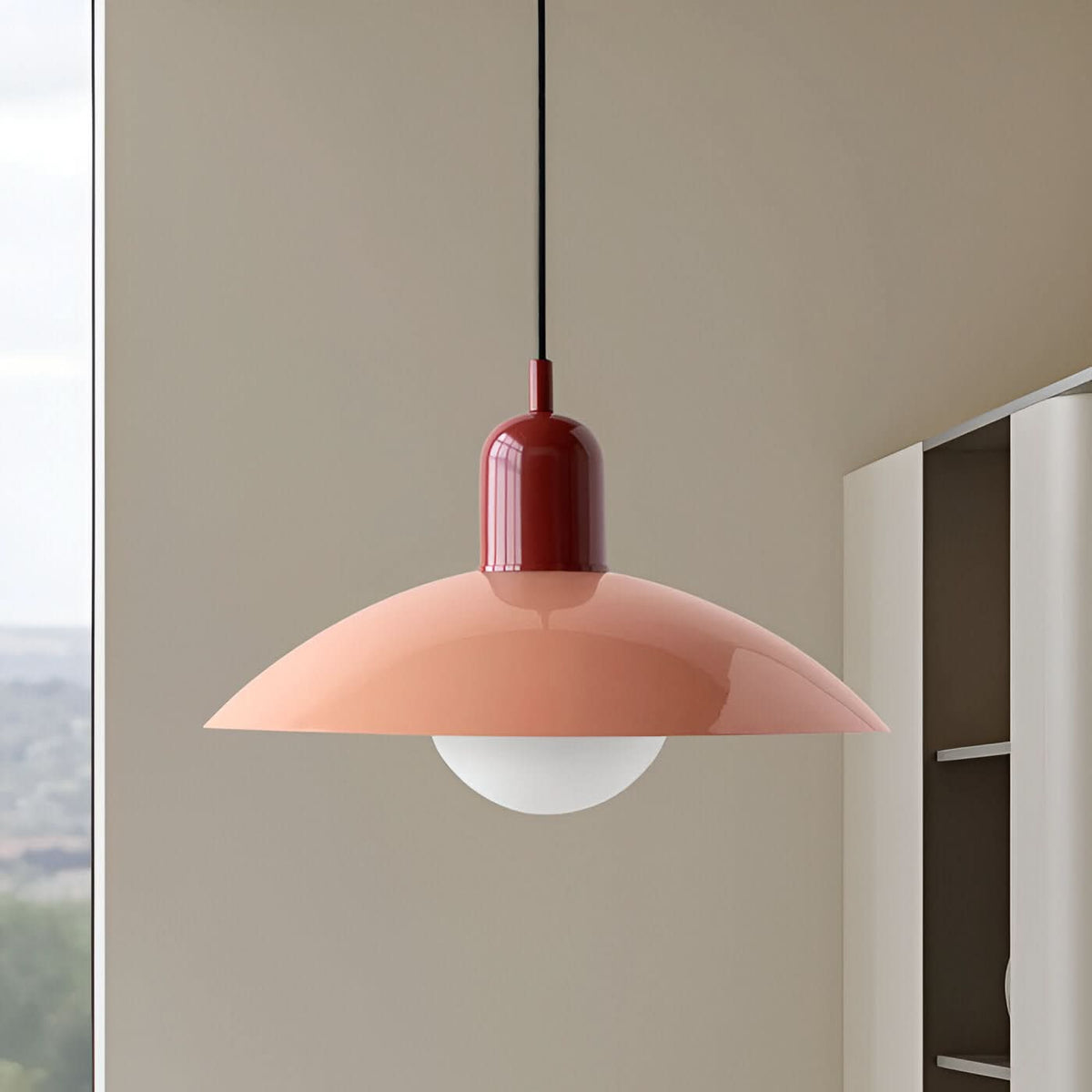 Iron Bauhaus Pendant Light, 1.5m Adjustable Cord, 32cm Shade, view 8