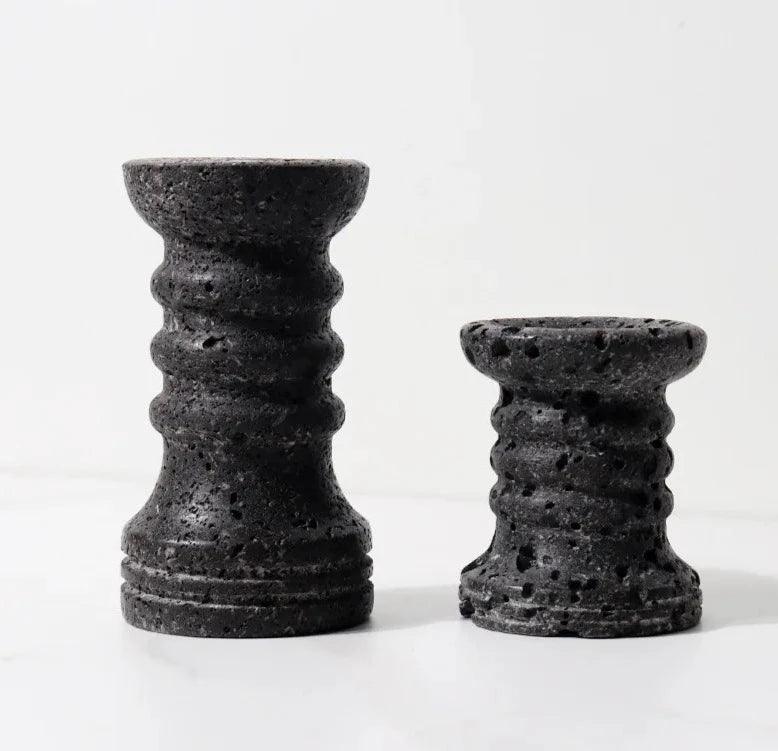 Jorrunda Travertine Candle Holders