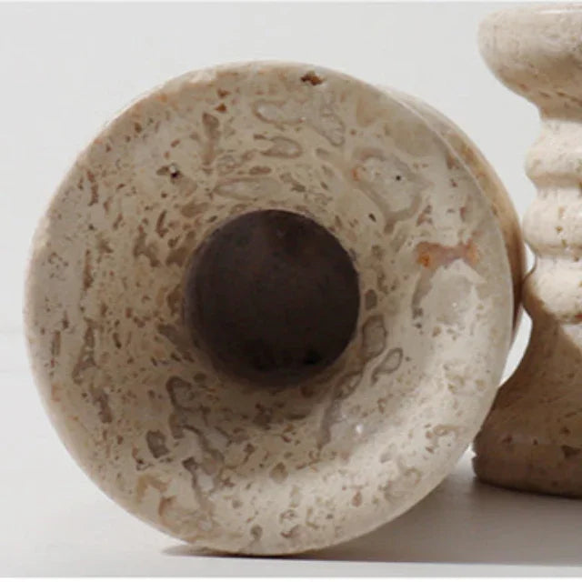Jorrunda Travertine Candle Holders