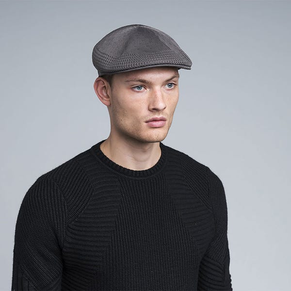 Kangol Tropic 504 Ventair Flat Cap with Pattern Around the Outer Edge, view 3