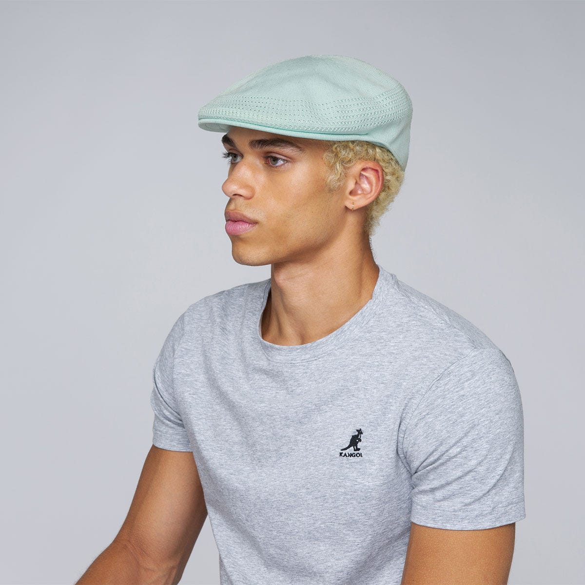 Kangol Tropic 504 Ventair Flat Cap with Pattern Around the Outer Edge, view 38