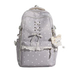 Lace-Up Detail School Backpack with Padded Shoulder Straps, view 4