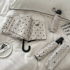 Ladies' Compact Polka Dot Rain Umbrella with Matching Case, view 2