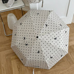 Ladies' Compact Polka Dot Rain Umbrella with Matching Case, view 3