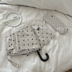 Ladies' Compact Polka Dot Rain Umbrella with Matching Case, view 7