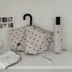Ladies' Compact Polka Dot Rain Umbrella with Matching Case