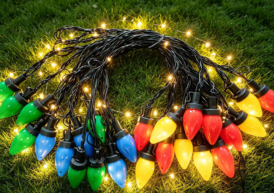 Large Classic Bulb LED Patio String Lights | Thrascher