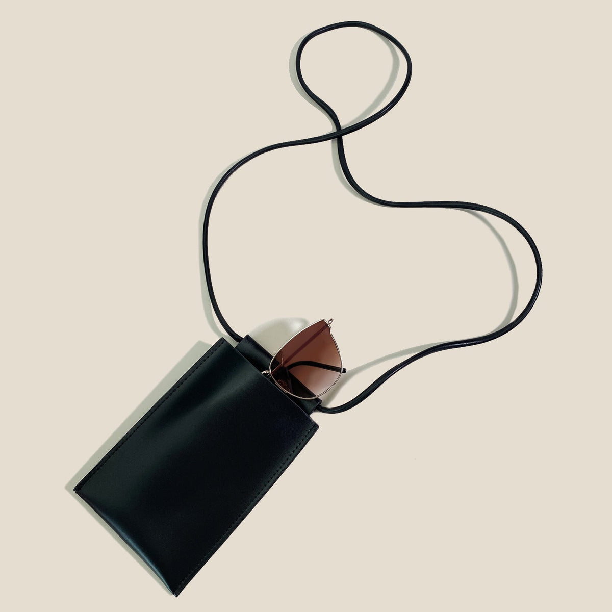 Leather Crossbody Card Holder with Long Adjustable Strap for Everyday Use, view 2