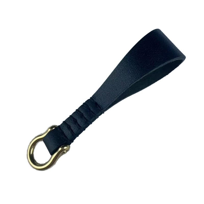 Leather Keychain Royal Blue Natural | Thrascher