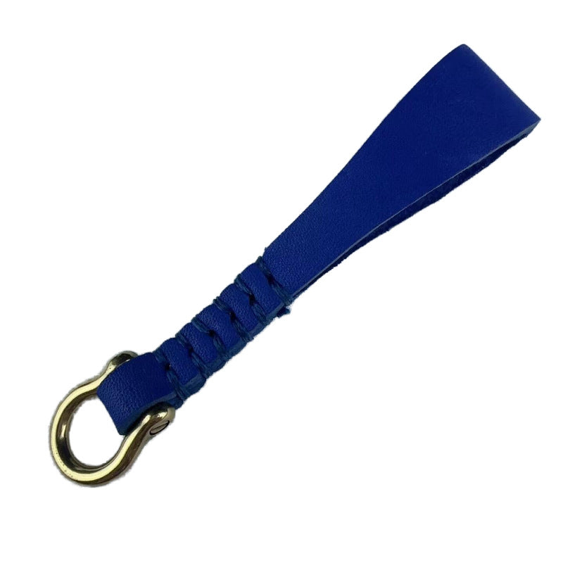 Leather Keychain Royal Blue Natural | Thrascher