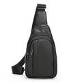 Leather Sling Bag with Adjustable Strap and Multiple Zippered Pockets, view 3