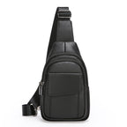 Leather Sling Bag with Adjustable Strap and Multiple Zippered Pockets, view 4