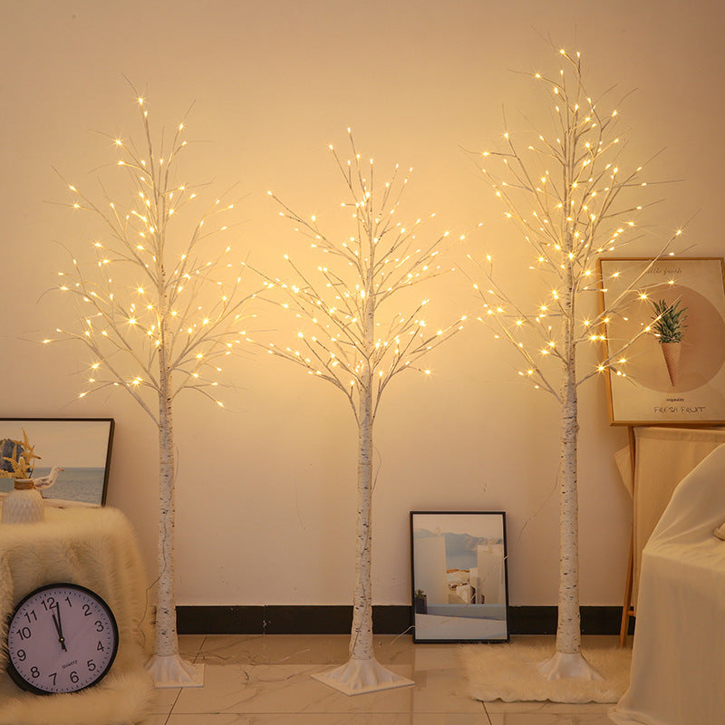 LED Birch Floor Lamp with Warm Fairy Lights and Flexible Branch Arms | Thrascher