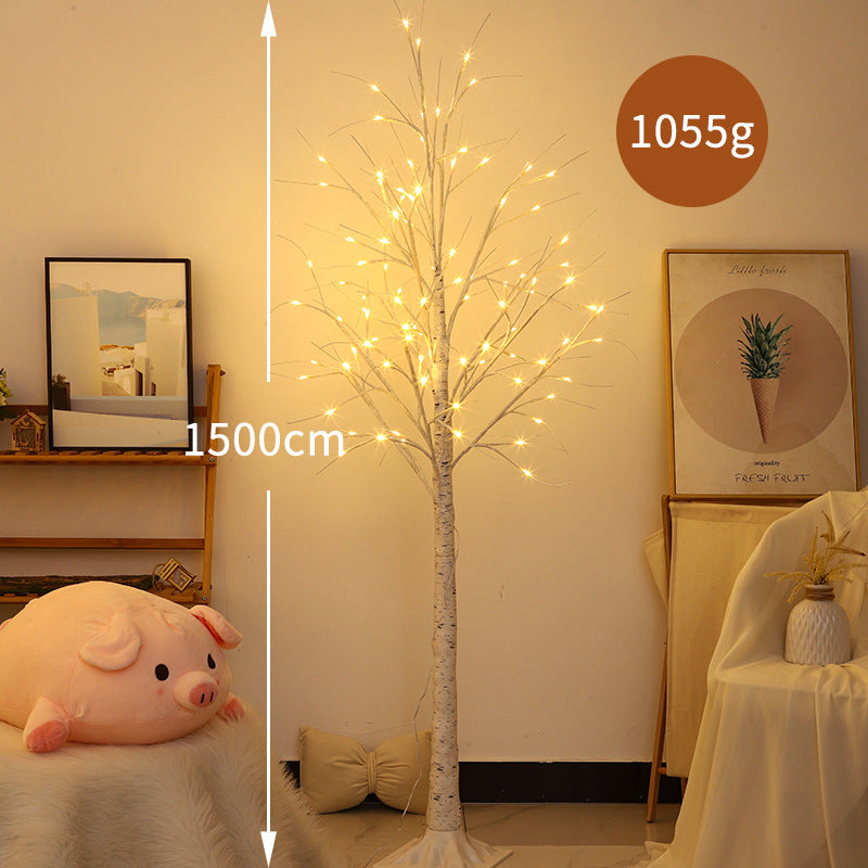 LED Birch Floor Lamp with Warm Fairy Lights and Flexible Branch Arms | Thrascher