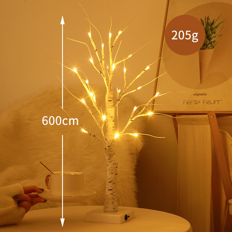 LED Birch Floor Lamp with Warm Fairy Lights and Flexible Branch Arms | Thrascher