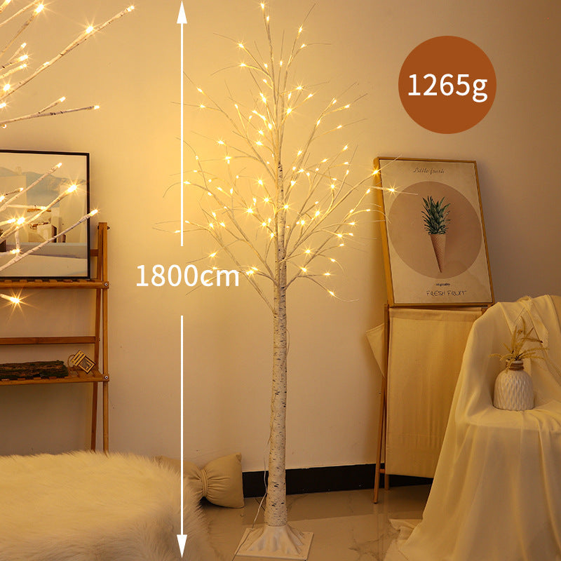 LED Birch Floor Lamp with Warm Fairy Lights and Flexible Branch Arms | Thrascher