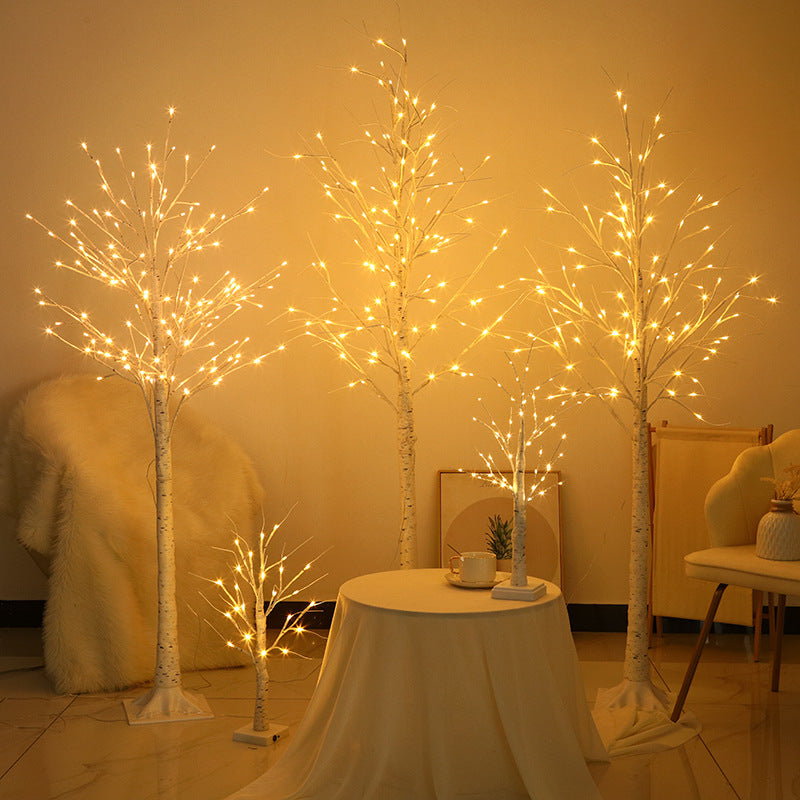 LED Birch Floor Lamp with Warm Fairy Lights and Flexible Branch Arms | Thrascher