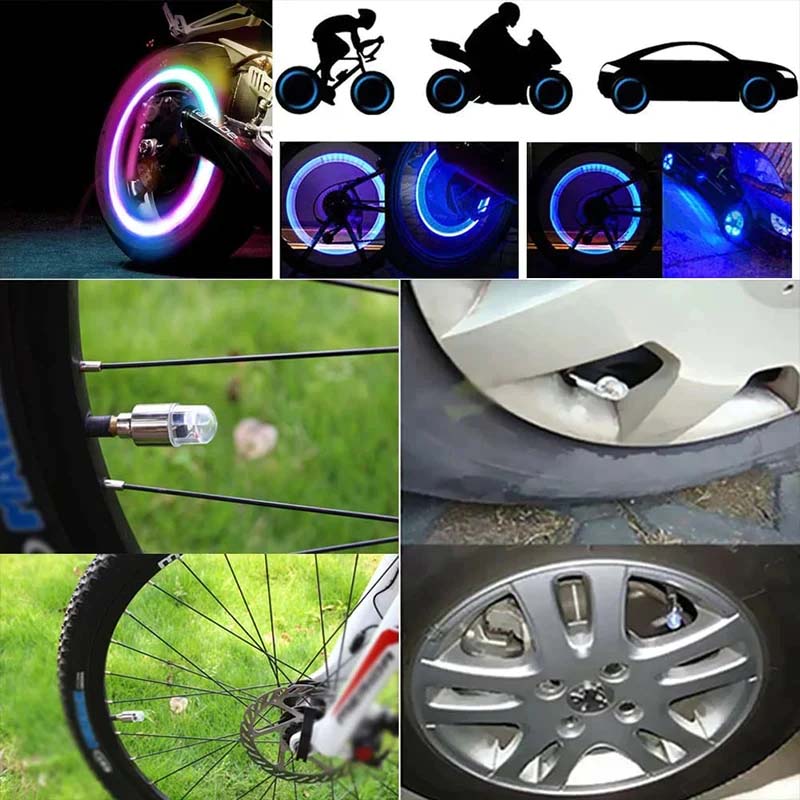 LED Tire Valve Caps for Cars, Motorcycles, and Bikes