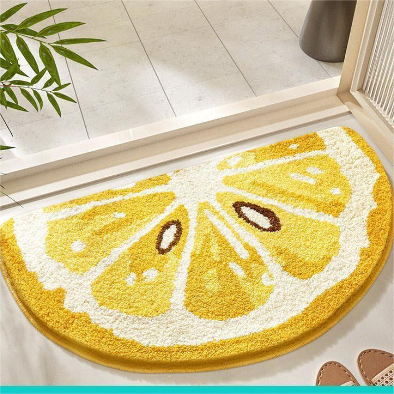 Lemon Slice Shape Bath Mat | Thrascher