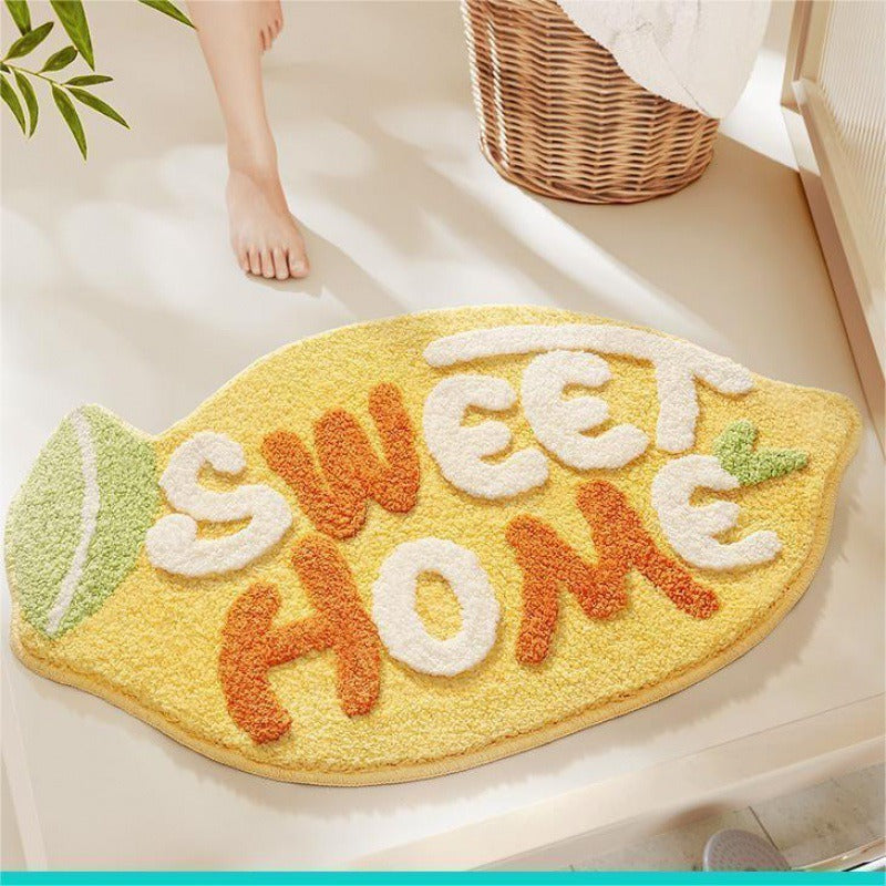 Lemon Slice Shape Bath Mat | Thrascher