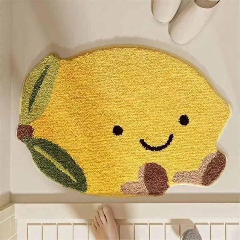Lemon Slice Shape Bath Mat | Thrascher