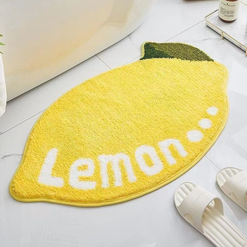 Lemon Slice Shape Bath Mat | Thrascher