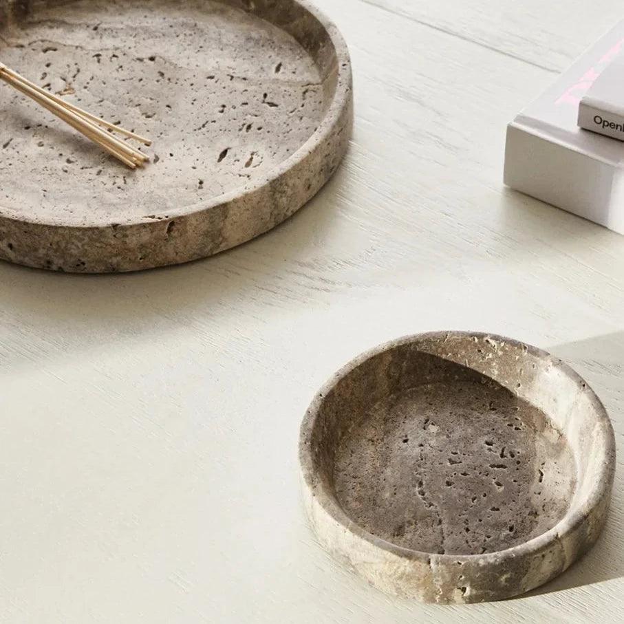 Lenvora Round Stone Tray