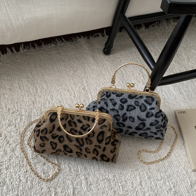Leopard Print Evening Handbag, view 4