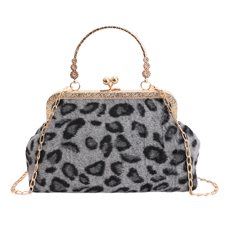 Leopard Print Evening Handbag, view 5