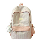 Lightweight Striped Casual Backpack with Zippered Main Compartment, view 3